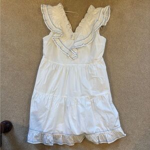English Factory white dress with blue detail